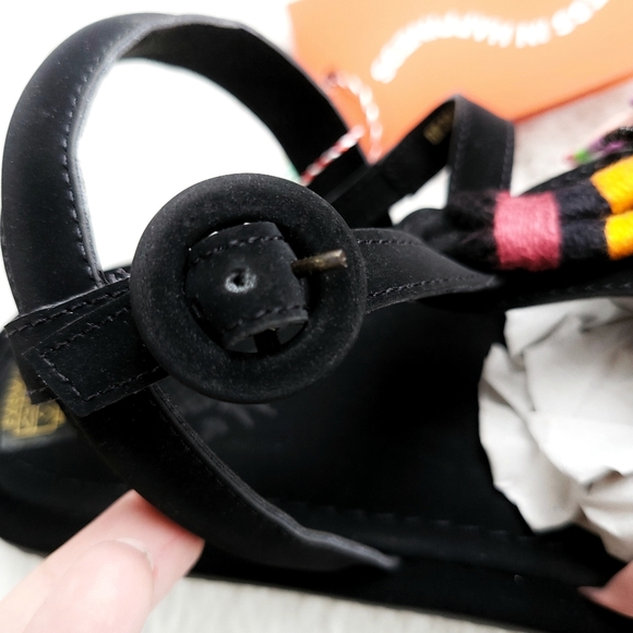 Farm Rio x Anthropologie Beaded Fringe Rainbow Tube Strappy Sandal - Picture 8 of 12